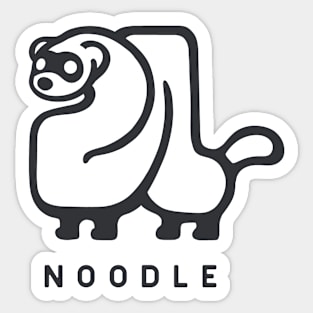 Ferret noodle. Minimal geometric design of a cute creature in dark ink Sticker